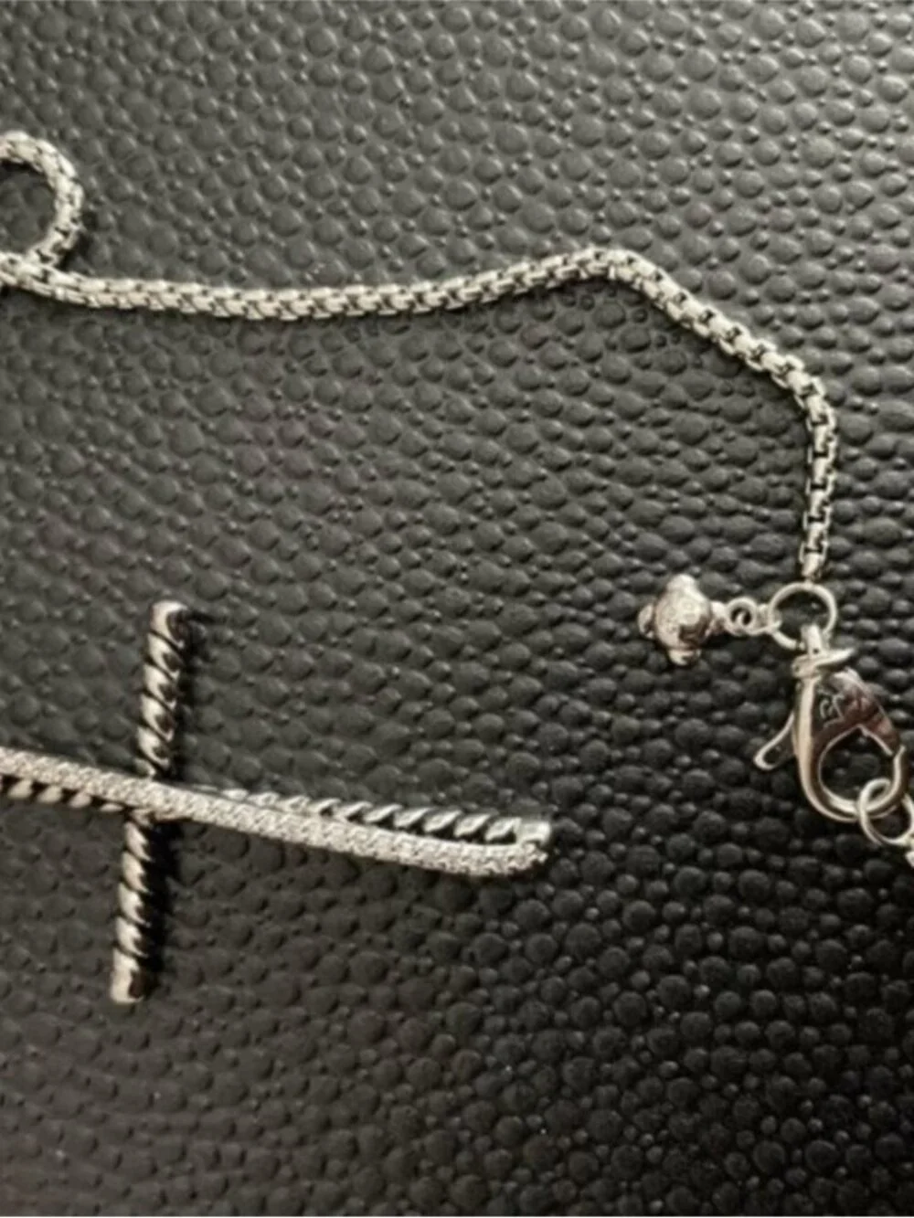 David Yurman Twisted Silver Cross Necklace - Picture 6 of 6